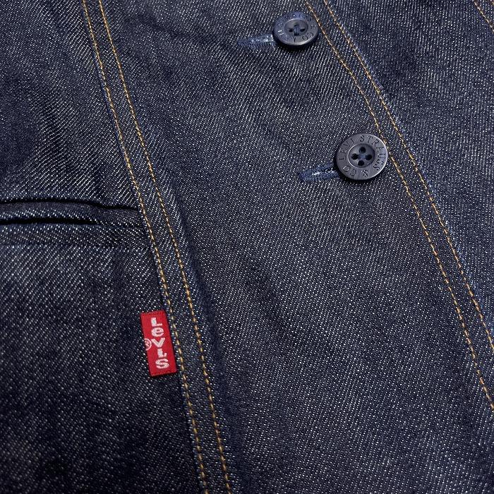 リーバイス レッドタブ Levi's RED TAB デニム テーラードジャケット 裏地無し 3つボタン留め 無地 長袖 綿100% M ブルー 青 レディース | Levi's RED TAB | 02