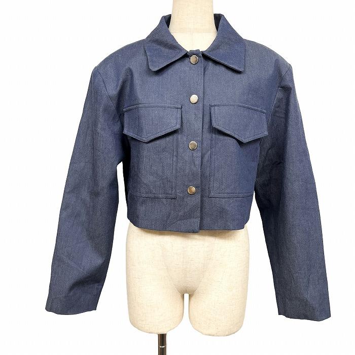 ZARA（ザラ） ショートジャケット 着丈が短い ドットボタン留め 総裏地