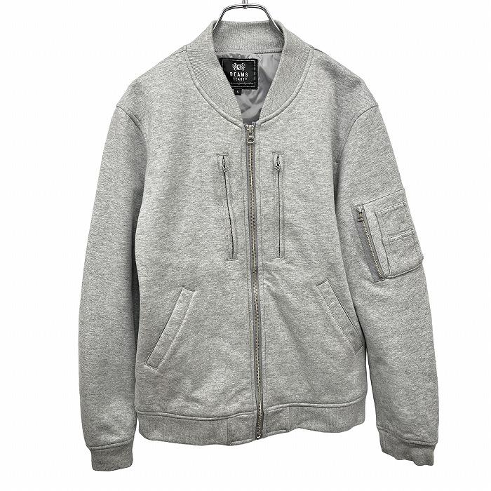 ビームスハート BEAMS HEART カットソーブルゾン ジャケット 無地 総裏地 長袖 フルジップ 綿100% S ヘザーグレー メンズ(レディース？) | BEAMS HEART