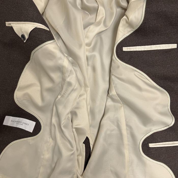 リチャードジェームズ RICHARD JAMES 微起毛 テーラードジャケット 総裏地 無地 3つボタン留め ウール100% ダークブラウン こげ茶 メンズ |  | 02