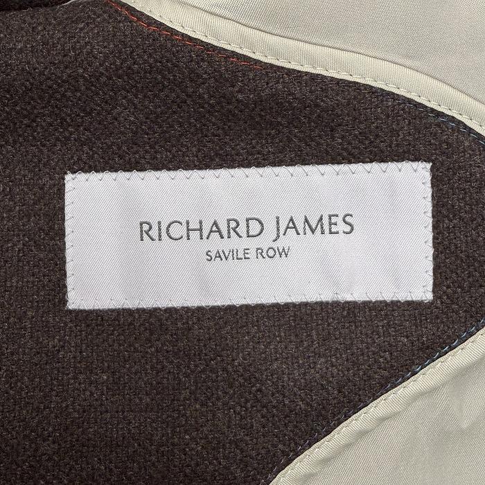 リチャードジェームズ RICHARD JAMES 微起毛 テーラードジャケット 総裏地 無地 3つボタン留め ウール100% ダークブラウン こげ茶 メンズ |  | 03