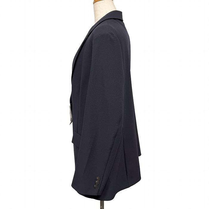 ユニクロ 【新品】 感動ジャケット テーラード 裏地無し 無地 2つボタン留め 長袖 センターベント ポリ100% 3XL XXXL 4L 紺 レディース | ユニクロ | 01