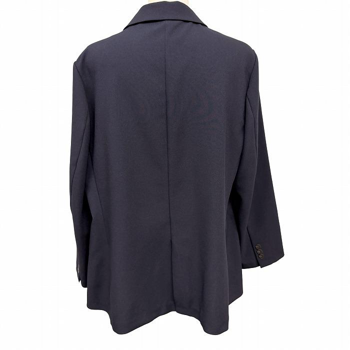 ユニクロ 【新品】 感動ジャケット テーラード 裏地無し 無地 2つボタン留め 長袖 センターベント ポリ100% 3XL XXXL 4L 紺 レディース | ユニクロ | 02