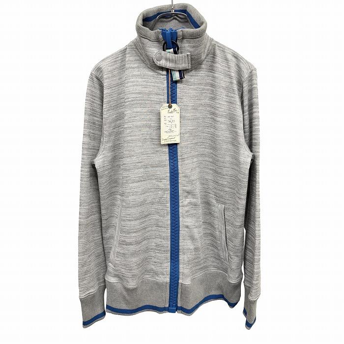 【新品/訳アリ】MANHATTAN TRANSFER スウェットジャケット 裏毛 スリムフィット 長袖 無地 ポリ×綿 M 杢グレー 杢グレー×青 メンズ | MANHATTAN TRANSFER