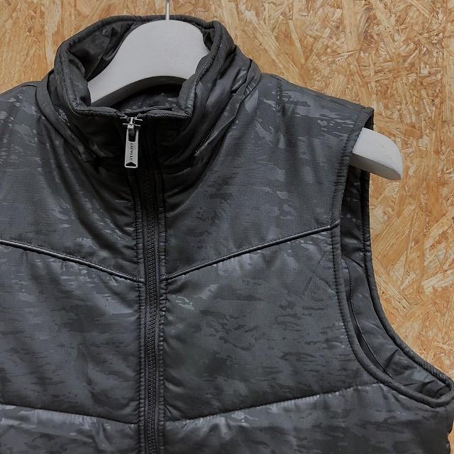 ☆ブラック×迷彩BIGポケット ワッペン リメイクノースリ ジレ