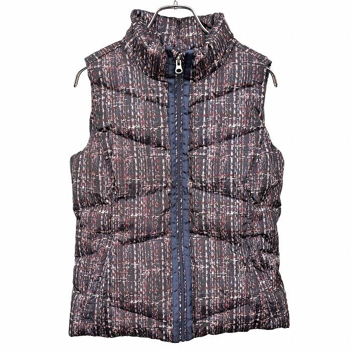 ランズエンド LANDS END ダウンベスト ハイネック ニット柄 ポリ