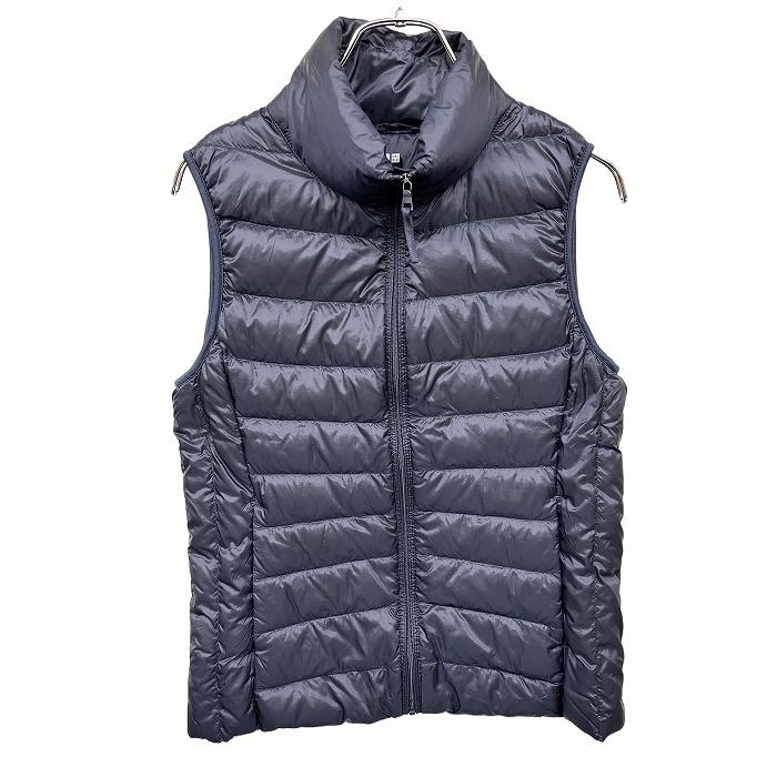 ユニクロ UNIQLO ウルトラライトダウンベスト ハイネック ジップアップ 無地 ナイロン100%(ダウン90%＋フェザー10%) S ネイビー レディース | ユニクロ