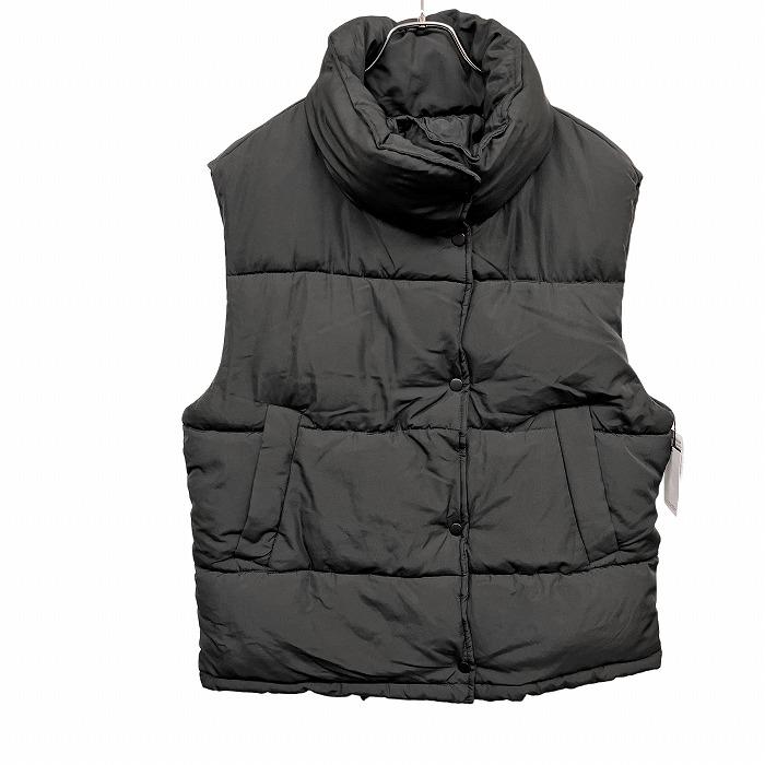 モーメントプラス 【新品】moment＋ 中綿入り パデッドベスト ノースリーブジャケット ハイネック 無地 ポリ100% F ブラック 黒 レディース | moment+
