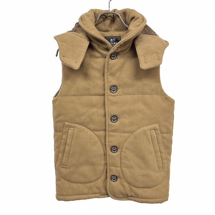 美品　ビームス ジャケット　ベスト BEAMS HEART（ビームス ハート） 中綿入り 微起毛 ベスト フード脱着可