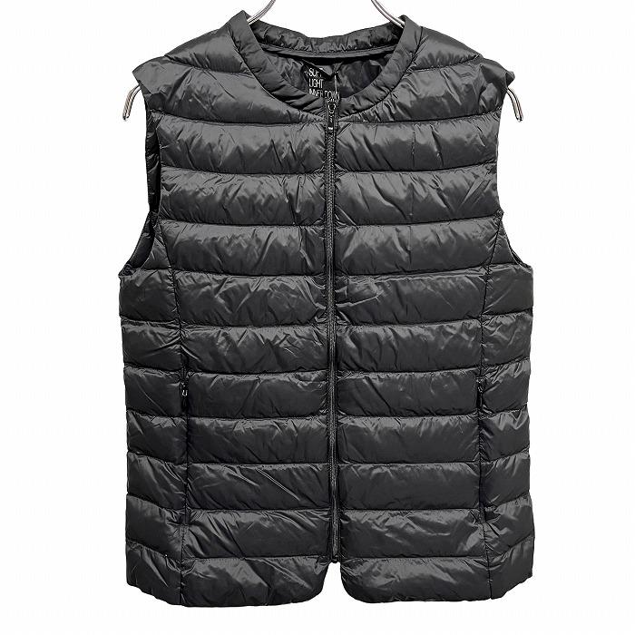 レミオーレ 【新品】Lemiore 軽量 インナーダウンベスト 洗濯機で洗える ナイロン100%(ダウン90%＋フェザー10%) S ブラック 黒 レディース | 