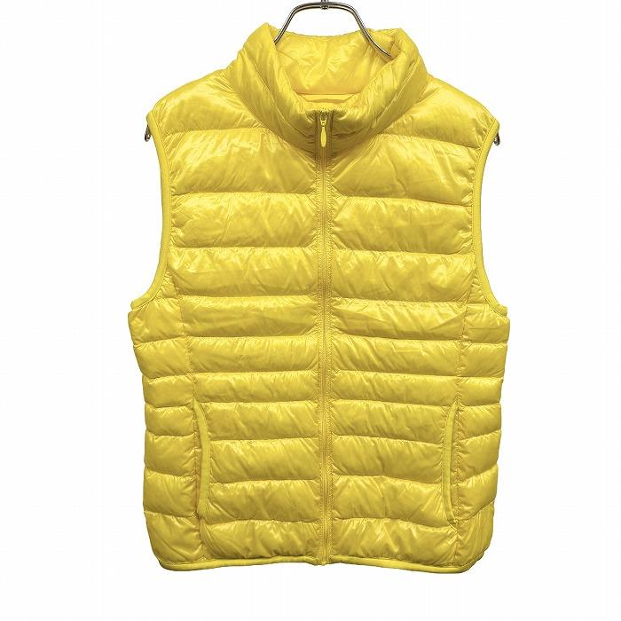 ユニクロ ウルトラライトダウンベスト ダウンジャケット ハイネック 無地 ナイロン100%(ダウン90%+フェザー10%) M 黄色 レディース | ユニクロ