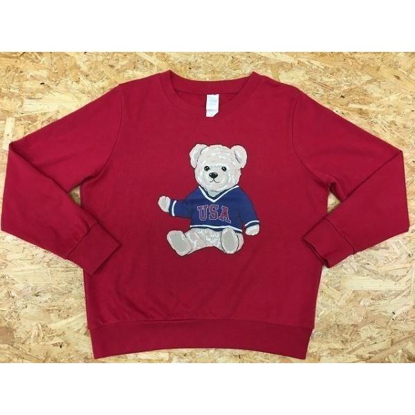 Spinns スピンズ サイズf レディース スウェットシャツ トレーナー 裏毛 裏パイル クマのぬいぐるみプリント 長袖 レッド 赤 Cl Undo Rowa ヤフー店 通販 Yahoo ショッピング