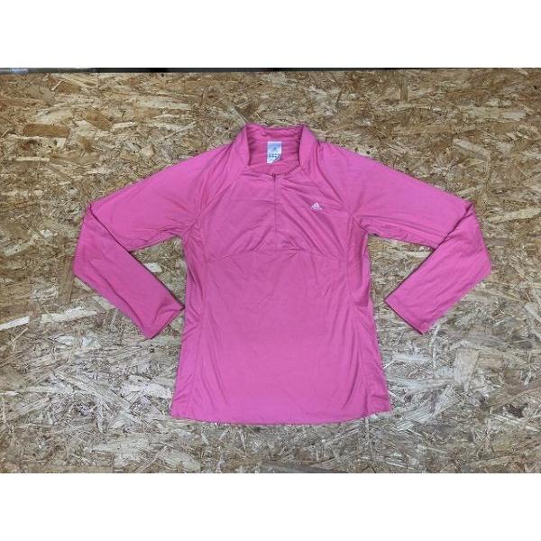 激安直営店 Adidas アディダス Otサイズ レディース プラクティスシャツ 薄手 ハーフジップ ロゴ刺繍 ラグラン 長袖 ビッグサイズ ポリ100 ピンク その他トップス Www Propac Ma