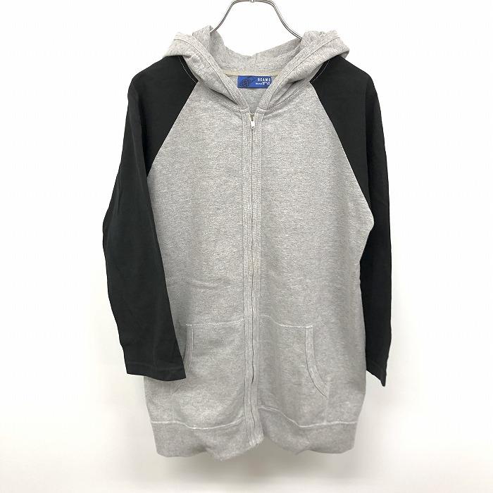 Beams ビームス M メンズ レディース ジップパーカー Tシャツ生地 7分袖 ラグラン 日本製 綿 ポリ ヘザーグレー ブラック 杢グレー Cl Undo Rowa ヤフー店 通販 Yahoo ショッピング