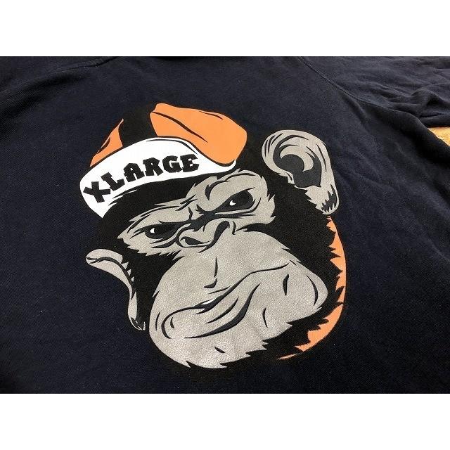 XLARGE エクストララージ Sサイズ メンズ スウェットパーカー 裏起毛 フルジップ ロゴプリント カットソー 長袖 ネイビー 紺 | XLARGE | 06