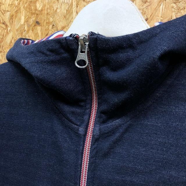 THE SHOP TK MIXPICE タケオキクチ Mサイズ レディース（メンズ？） カットソーパーカー 内側がボーダー ダブルジップ 長袖 紺×赤×青×白 | THE SHOP TK | 01