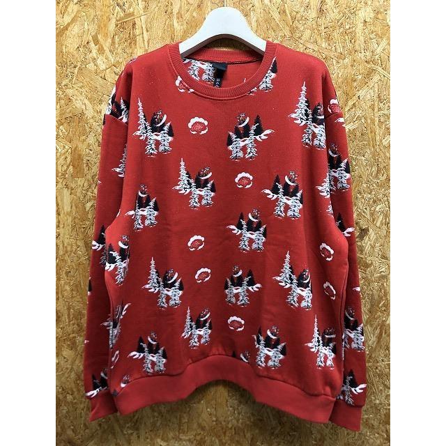 H&M エイチアンドエム スウェットシャツ 裏起毛 サンタクロースとモミ