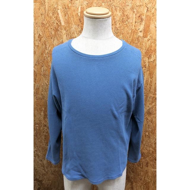 アズールバイマウジー AZUL BY MOUSSY ワッフルカットソー サーマル ラウンドテール 長袖 無地 FREE ブルー 水色 メンズ(レディース?) :CL03433:Undo Rowa ヤフー店 通販 AZUL azul アズール 長袖 ロンT カットソー 薄手 メンズ M 黒