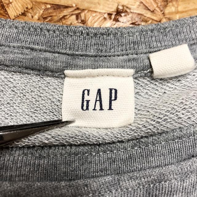 GAP ギャップ XXS レディース 若干薄手の生地感 スウェットシャツ 裏毛 Vスリット ラグラン 無地 長袖 綿×ポリエステル ヘザーグレー｜undo-rowa｜04