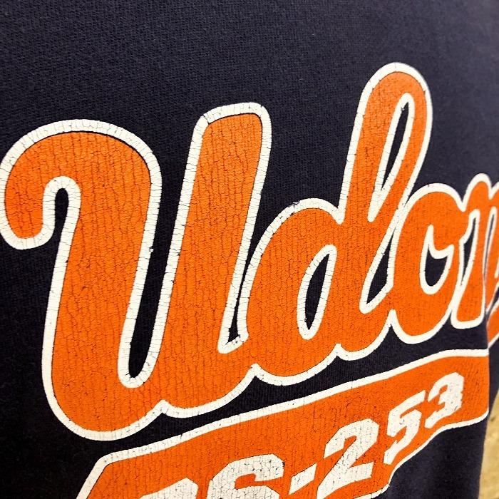 TFL TIME FOR LIVIN' スウェットシャツ トレーナー 裏起毛 カットソー レトロプリント 丸首 長袖 綿100% M ネイビー 紺 メンズ |  | 01