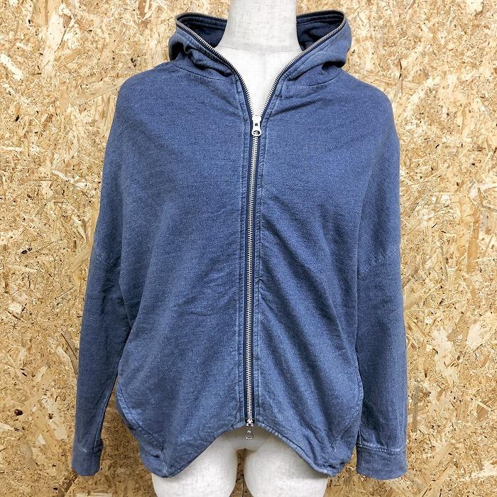 Alcali アルカリ レディース ジップパーカー ミニ裏毛 カットソー ショートフロント 無地 長袖 綿100 コットン100 ブルー 青 Cl Undo Rowa ヤフー店 通販 Yahoo ショッピング