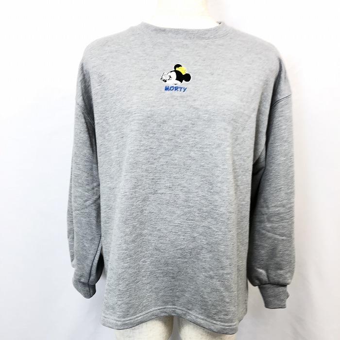 E Hyphen World Gallery Disney イーハイフン ディズニー F レディース スウェット トレーナー 裏毛 ミッキーマウス刺繍 長袖 杢グレー Cl Undo Rowa ヤフー店 通販 Yahoo ショッピング