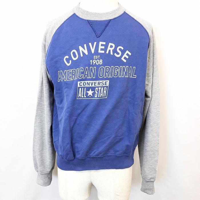 Converse Allstar コンバース オールスター M メンズ スウェットシャツ トレーナー 裏毛 プリント ラグラン 長袖 服 綿100 杢グレー 青系 Cl Undo Rowa ヤフー店 通販 Yahoo ショッピング