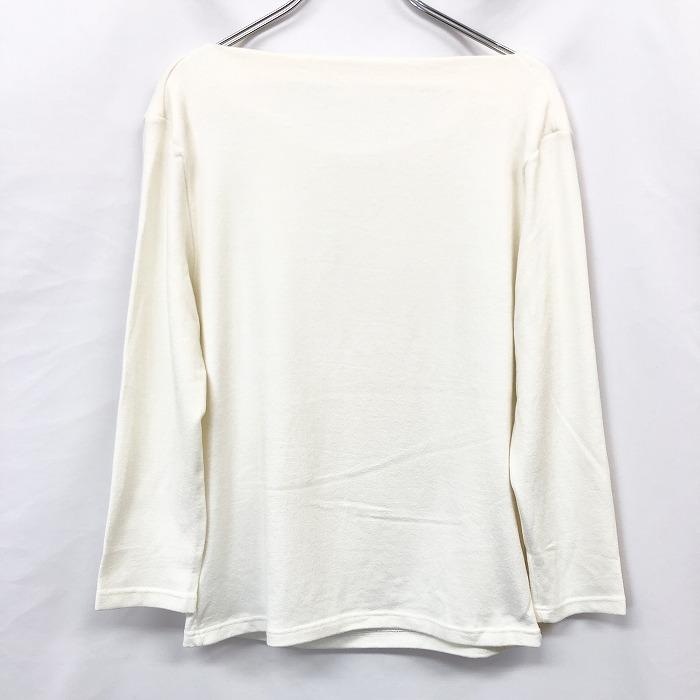 I AM EIGHTY'S ルーズネック ストレッチ カットソー トップス 無地 微起毛 長袖 ロングスリーブ オフホワイト 白系 レディース 女性 |  | 01