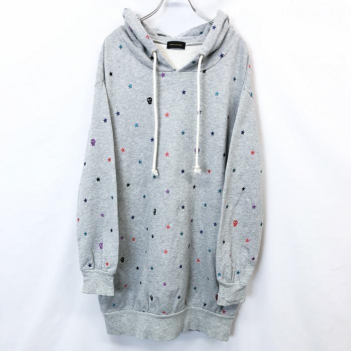 World Wide Love ワールドワイドラブ 1 レディース スウェット プルオーバー パーカー チュニック 裏毛 スカル 星 長袖 綿100 杢グレー Cl Undo Rowa ヤフー店 通販 Yahoo ショッピング