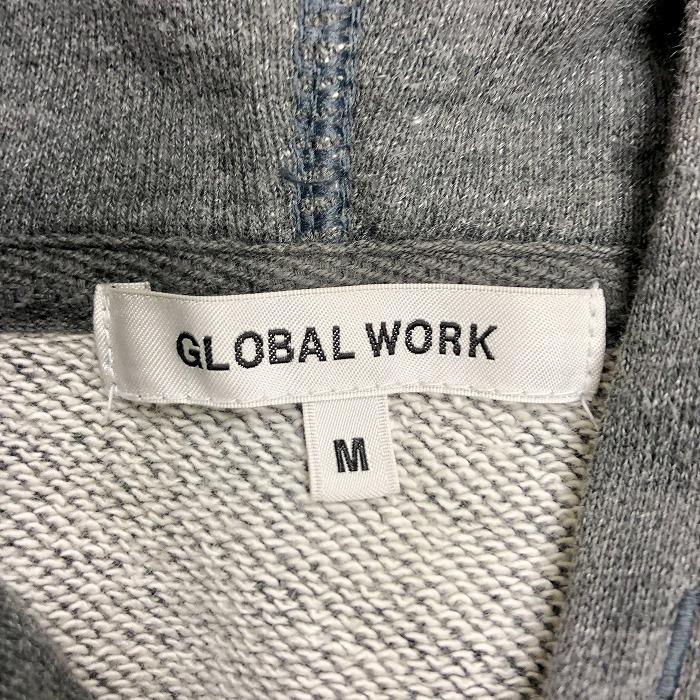 GLOBAL WORK グローバルワーク M レディース スウェット ダブルジップ パーカー フーディー 裏毛 無地 ラグラン 長袖 綿100% ヘザーグレー｜undo-rowa｜03