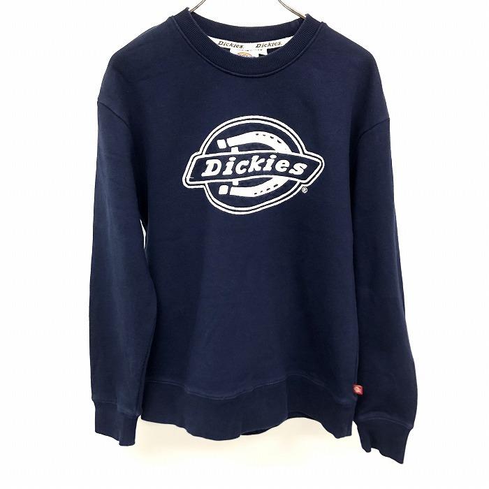 ディッキーズ Dickies スウェットシャツ トレーナー カットソー 裏毛 ロゴ刺繍 英字 丸首 長袖 綿100% S ネイビー 紺 メンズ(レディース？) | Dickies