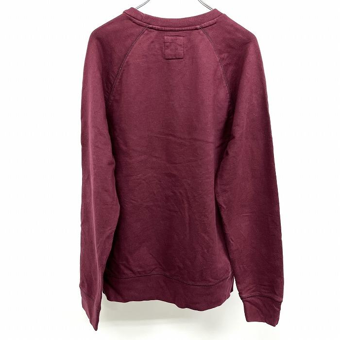 ギャップ GAP スウェットシャツ トレーナー 裏毛 Vガゼット フロッキープリント ロゴ ラグラン 長袖 綿100% M ワインレッド 赤紫系 メンズ | GAP | 01
