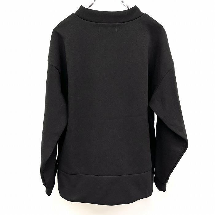 アズールバイマウジー 【新品】AZUL by moussy スウェット トレーナー 裏起毛 英字 長袖 ポリ100% L ブラック×ホワイト 黒 レディース | AZUL BY MOUSSY | 01