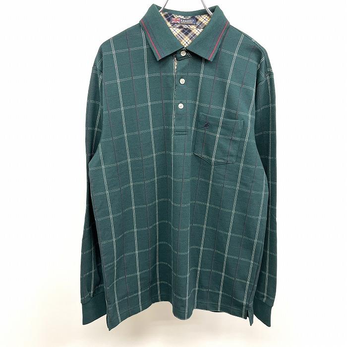 KANGOL カンゴール ポロシャツ 鹿の子 チェック 内側が微起毛 長袖