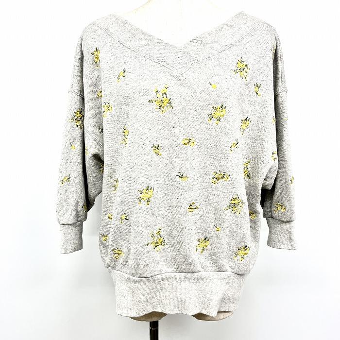 JEANASIS（ジーナシス） スウェットシャツ トレーナー 7分袖 裏毛 花柄