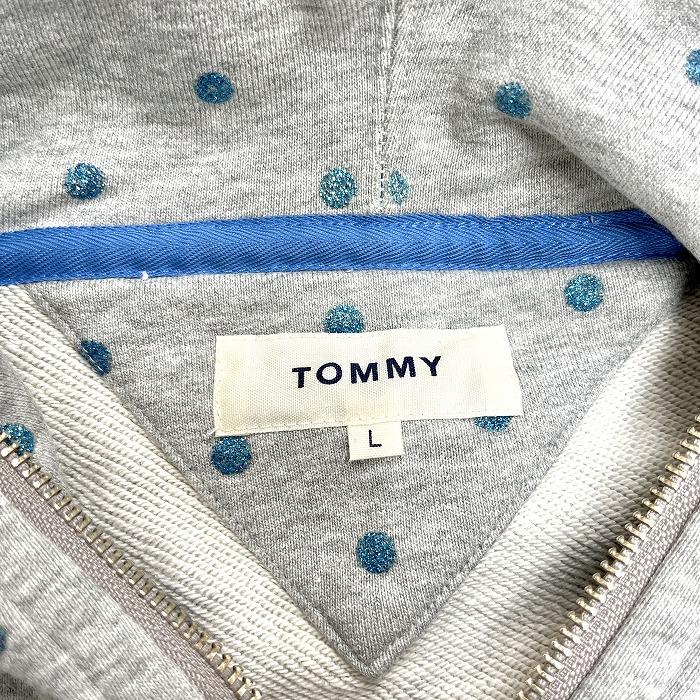 TOMMY トミー ジップパーカー スウェット 長袖 裏毛 ドット柄