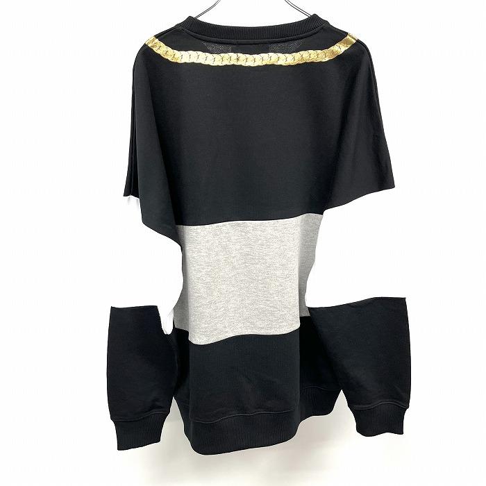 東京ディズニーリゾート トレーナー スウェット 長袖 ミッキー アクセサリー ポリ×綿 L ブラック 黒×白×杢グレー×ゴールド メンズ | Disney | 01