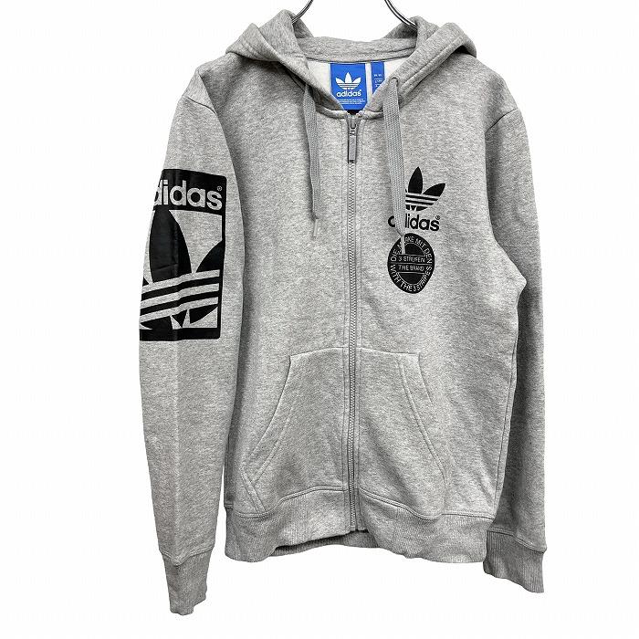 adidasアディダス プリントロゴ　トレフォイル　ジップアップ　パーカー adidas アディダス トレフォイル ジップアップパーカー