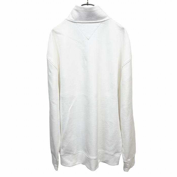 【新品/訳アリ】TOMMY HILFIGER ハイネックカットソー ハーフジップ 長袖 胸にロゴ刺繍 綿×ポリ XL オフホワイト 白系×赤×紺 メンズ | TOMMY HILFIGER | 01