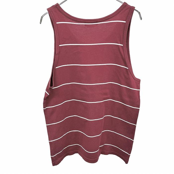 キャリー CALEE タンクトップ ノースリーブ カットソー ボーダー Uネック 日本製 綿100% M ワインレッド 赤系 メンズ(レディース？) | CALEE | 01