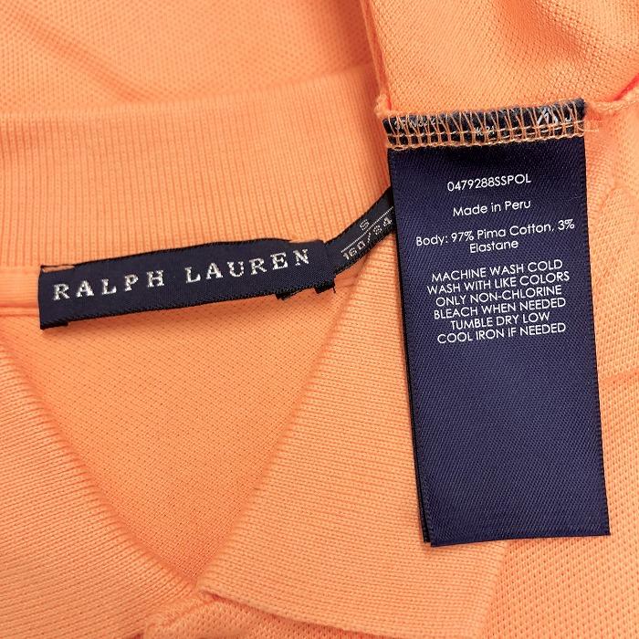 ラルフローレン RALPH LAUREN ポロシャツ 鹿の子 ストレッチ 半袖 ロングテール 綿×ポリウレタン S ベージュオレンジ オレンジ 売れ筋商品|||レディース POLO RALPH LAUREN ラルフローレン ポロシャツ 鹿の子