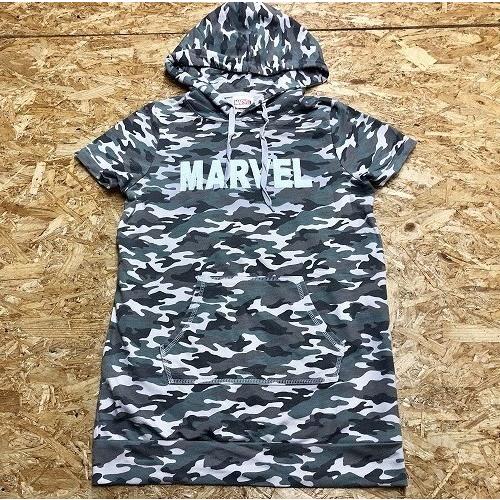 Marvel マーベル S レディース キッズ プルオーバー 迷彩柄 ロゴ スウェット 裏パイル パーカー 半袖 グリーン系 ベージュ カーキ Cs Undo Rowa ヤフー店 通販 Yahoo ショッピング