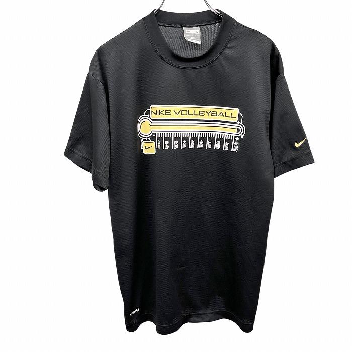 ナイキ NIKE Tシャツ バレーボール 英字 漢字 全勝 常勝 連勝 圧勝 完勝 楽勝 大勝 辛勝 必勝 半袖 ポリ100% S ブラック 黒×黄 メンズ | NIKE