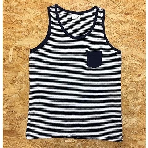 Global Work グローバルワーク Lサイズ メンズ タンクトップ ボーダー マリン系 ポケット付き ノースリーブ カットソー 綿100 紺 白 Cs01931 Undo Rowa ヤフー店 通販 Yahoo ショッピング