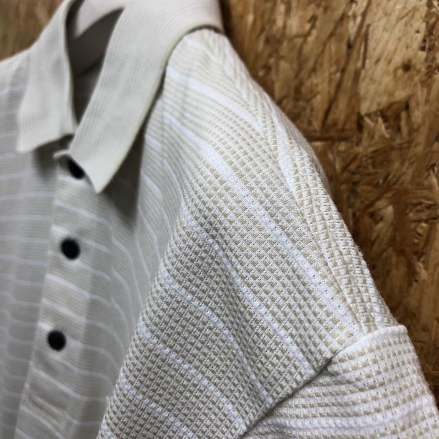 GIANNI VALENTINO ジャンニヴァレンチノ M メンズ ポロシャツ ワンポイントロゴ スプリット糸の刺繍 半袖 綿×ポリ グレージュ系×ホワイト |  | 05