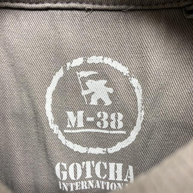 GOTCHA ガッチャ M レディース(メンズ？) ポロシャツ ロゴワッペン 刺繍 切り返し生地 カットソー 半袖 綿100% ホワイト×ブルー×グレー | GOTCHA | 01