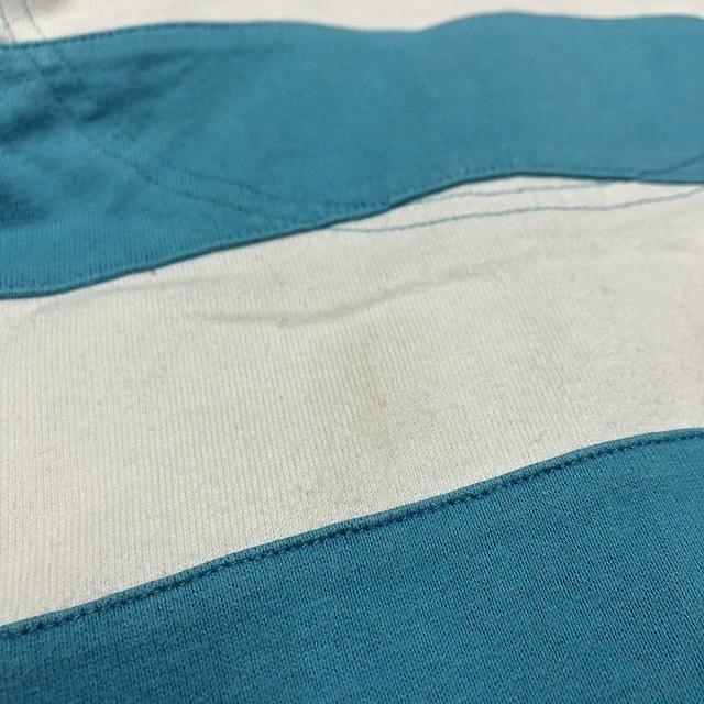 GOTCHA ガッチャ M レディース(メンズ？) ポロシャツ ロゴワッペン 刺繍 切り返し生地 カットソー 半袖 綿100% ホワイト×ブルー×グレー | GOTCHA | 05