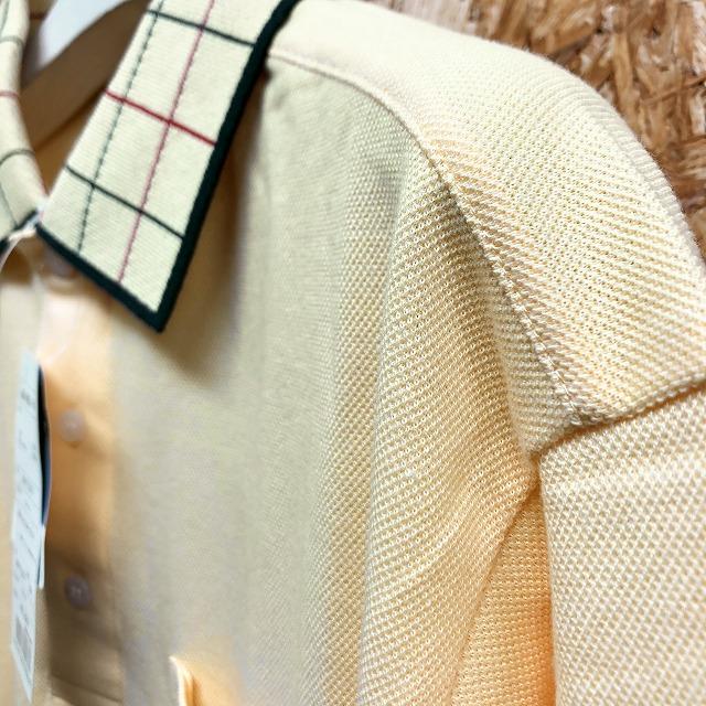 MAXFLI マックスフライ SA メンズ ポロシャツ ゴルフ 鹿の子 襟にチェック柄 胸ポケット カットソー 半袖 綿×ポリ クリームイエロー |  | 02