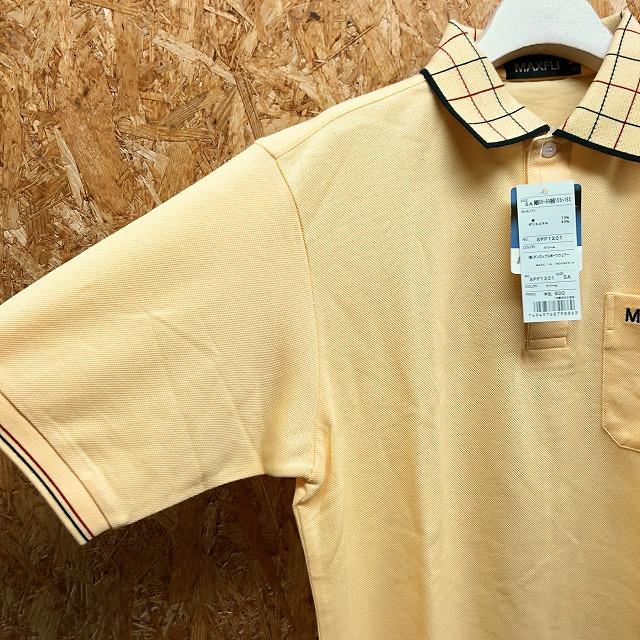 MAXFLI マックスフライ SA メンズ ポロシャツ ゴルフ 鹿の子 襟にチェック柄 胸ポケット カットソー 半袖 綿×ポリ クリームイエロー |  | 04