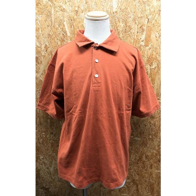 POSTAAEREA ポロシャツ 背中に数字ワッペン 生地感しっかりめ ラバーボタン カットソー 半袖 綿100% LL オレンジブラウン系 メンズ | 